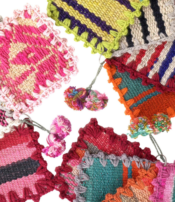 Authentic VinLoom coasters from the Peruvian textile collection